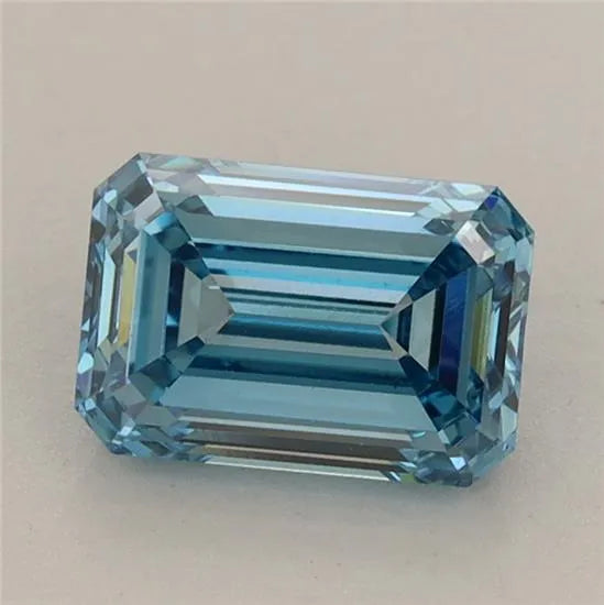 1.57ct Emerald Lab Grown Diamond (Colour Fancy Vivid Blue, Clarity VVS2, IGI Certified)