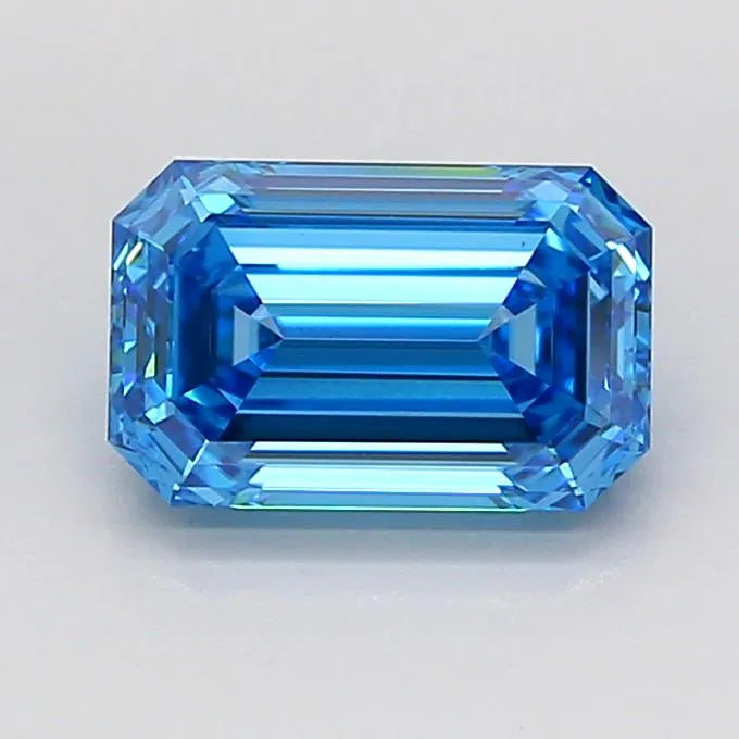 1.57ct Emerald Lab Grown Diamond (Colour Fancy Vivid Blue, Clarity VVS2, IGI Certified)