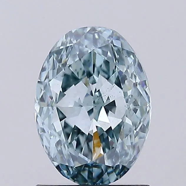 1.57ct Oval Lab Grown Diamond (Colour Fancy Intense Blue Green, Clarity VS2, IGI Certified)