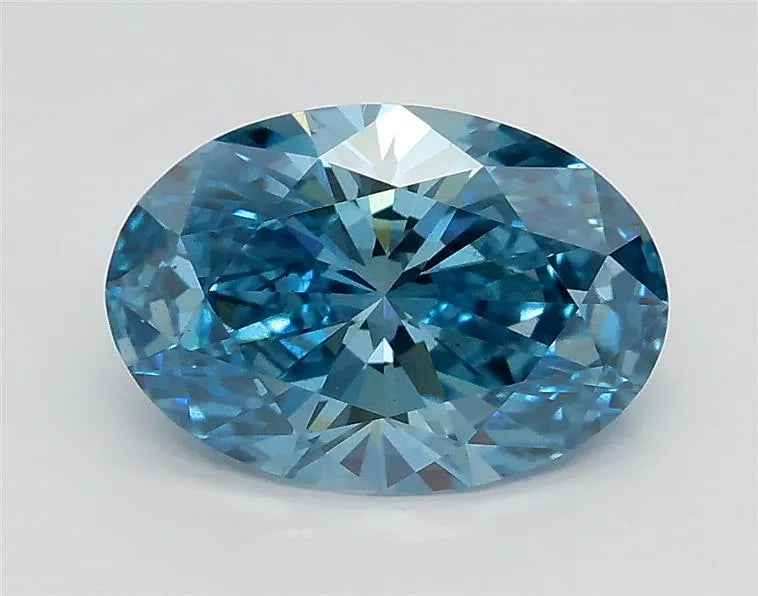 1.57ct Oval Lab Grown Diamond (Colour Fancy Vivid Blue, Clarity SI1, IGI Certified)