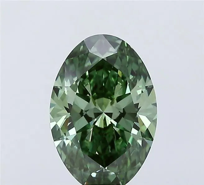 1.57ct Oval Lab Grown Diamond (Colour Fancy Vivid Green, Clarity VVS1, IGI Certified)