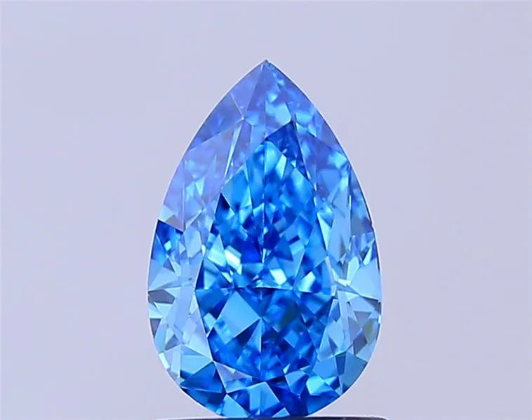 1.57ct Pear Lab Grown Diamond (Colour Fancy Vivid Blue, Clarity VS1, IGI Certified)