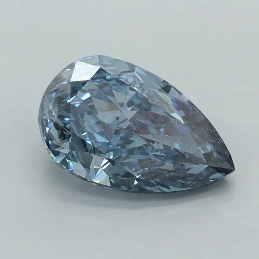 1.57ct Pear Lab Grown Diamond (Colour Fancy Vivid Blue, Clarity VVS2, IGI Certified)