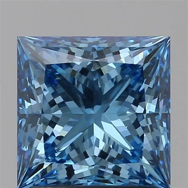 1.57ct Princess Lab Grown Diamond (Colour Fancy Vivid Blue, Clarity VS1, IGI Certified)