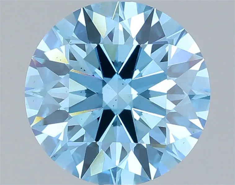 1.57ct Round Lab Grown Diamond (Colour Fancy Vivid Blue, Clarity SI1, Cut ID, IGI Certified)