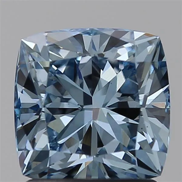1.58ct Cushion brilliant Lab Grown Diamond (Colour Fancy Vivid Blue, Clarity VS2, IGI Certified)
