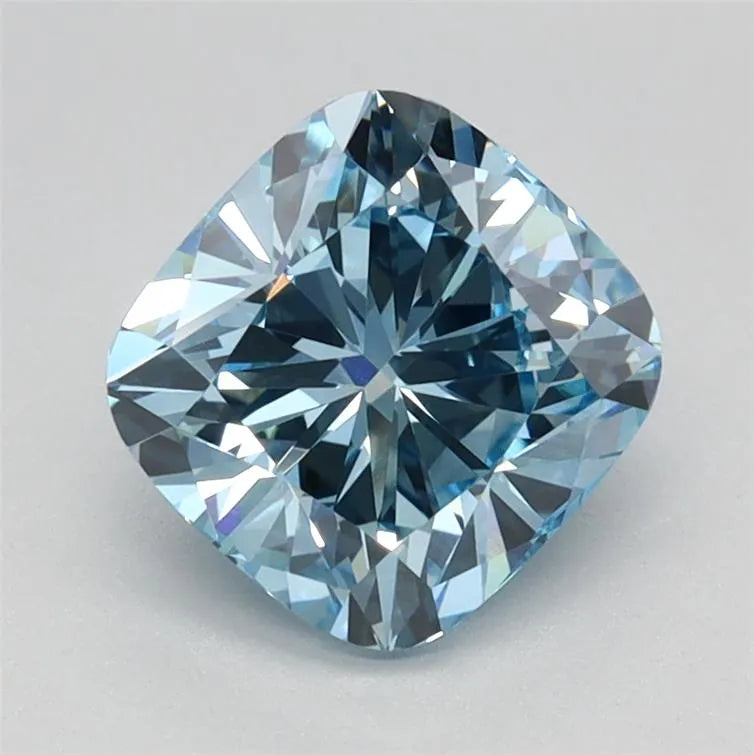1.58ct Cushion brilliant Lab Grown Diamond (Colour Fancy Vivid Blue, Clarity VVS1, IGI Certified)