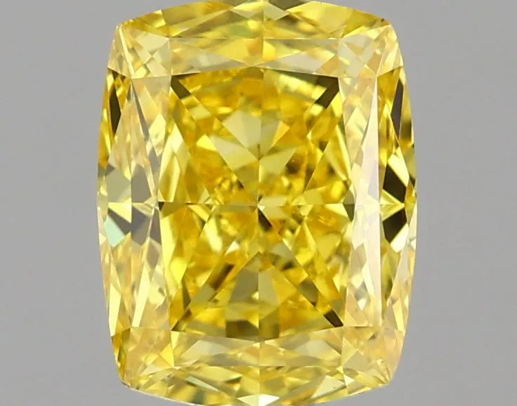 1.58ct Cushion modified Lab Grown Diamond (Colour Fancy Vivid Yellow, Clarity VVS2, IGI Certified)