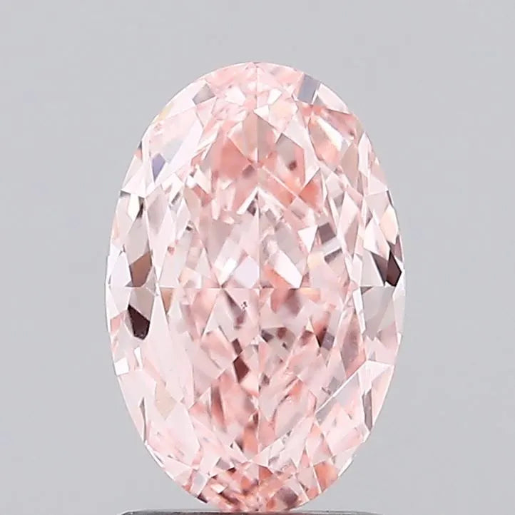 1.58ct Oval Lab Grown Diamond (Colour Fancy Vivid Pink, Clarity VS1, IGI Certified)