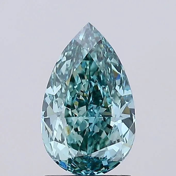 1.58ct Pear Lab Grown Diamond (Colour Fancy Vivid Green, Clarity VS1, IGI Certified)
