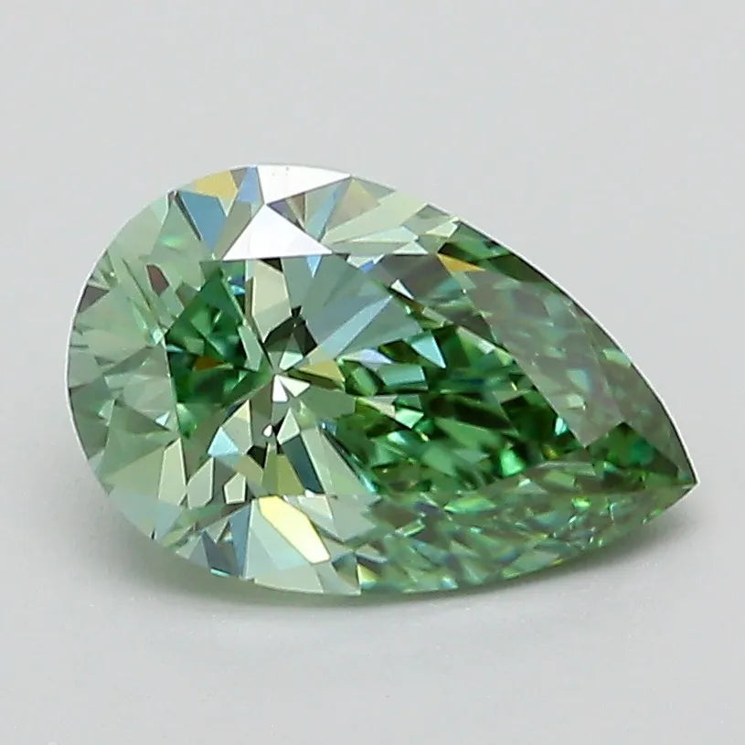 1.58ct Pear Lab Grown Diamond (Colour Fancy Vivid Green, Clarity VVS2, IGI Certified)
