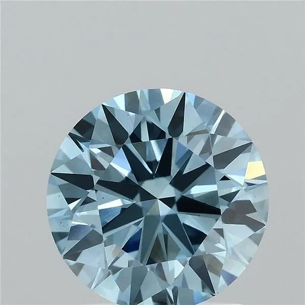 1.58ct Round Lab Grown Diamond (Colour Fancy Vivid Blue, Clarity VS1, Cut ID, IGI Certified)