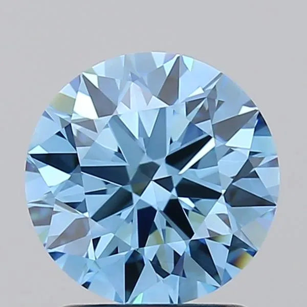 1.58ct Round Lab Grown Diamond (Colour Fancy Vivid Blue, Clarity VVS1, Cut ID, IGI Certified)