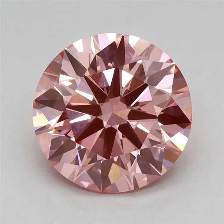 1.58ct Round Lab Grown Diamond (Colour Fancy Vivid Pink, Clarity VVS2, Cut ID, IGI Certified)