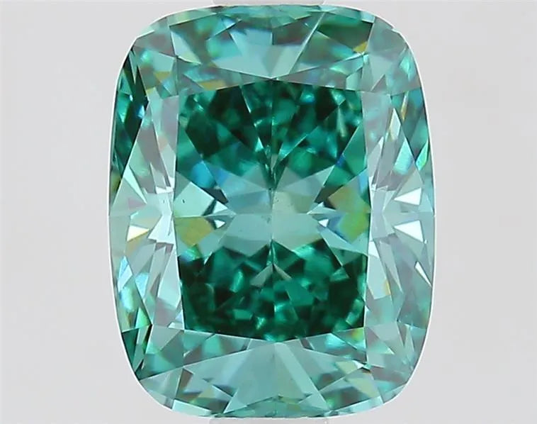 1.59ct Cushion modified Lab Grown Diamond (Colour Fancy Vivid Green, Clarity VS1, IGI Certified)