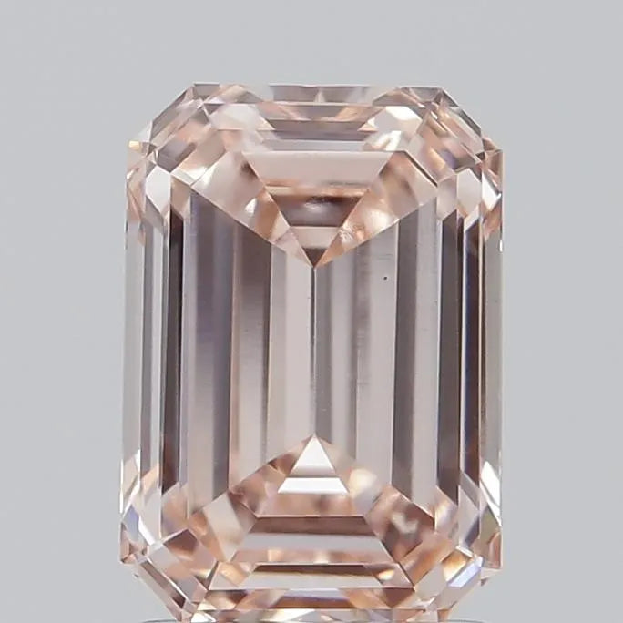 1.59ct Emerald Lab Grown Diamond (Colour Fancy Orangey Pink, Clarity VS1, IGI Certified)