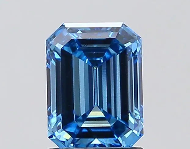 1.59ct Emerald Lab Grown Diamond (Colour Fancy Vivid Blue, Clarity VS2, IGI Certified)