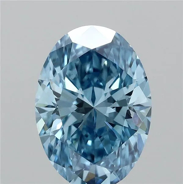 1.59ct Oval Lab Grown Diamond (Colour Fancy Vivid Blue, Clarity VS1, IGI Certified)