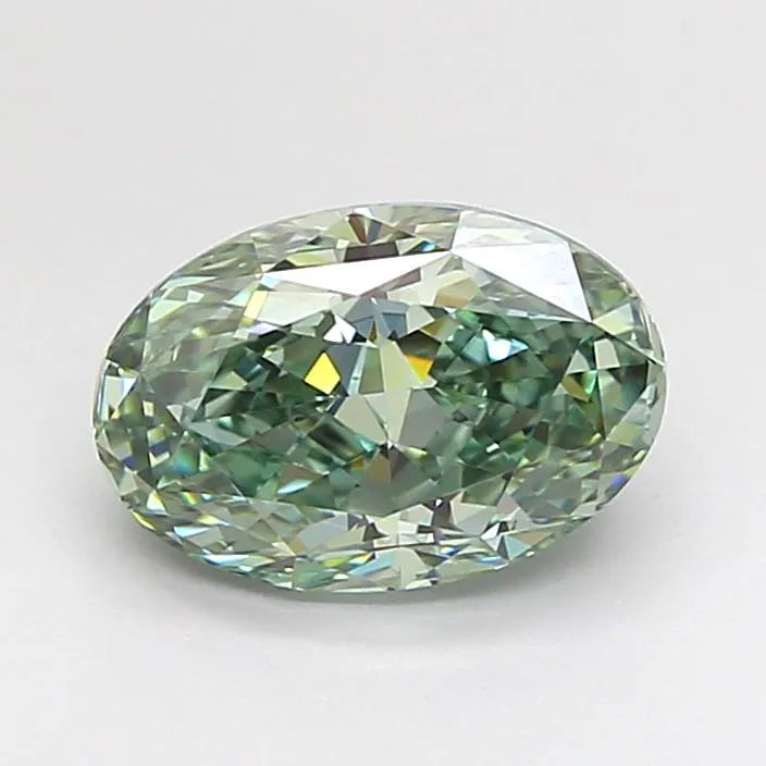 1.59ct Oval Lab Grown Diamond (Colour Fancy Vivid Green, Clarity VVS1, IGI Certified)