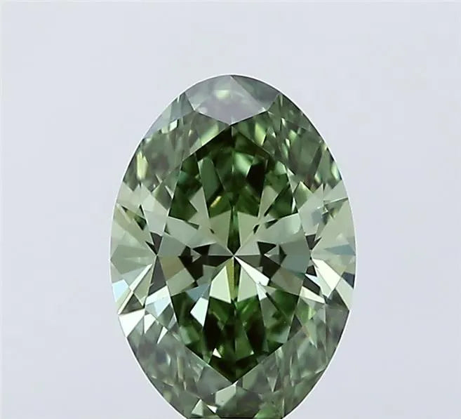1.59ct Oval Lab Grown Diamond (Colour Fancy Vivid Green, Clarity VVS2, IGI Certified)