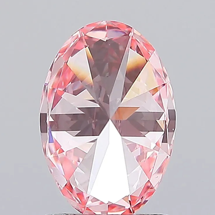 1.59ct Oval Lab Grown Diamond (Colour Fancy Vivid Pink, Clarity VVS2, IGI Certified)