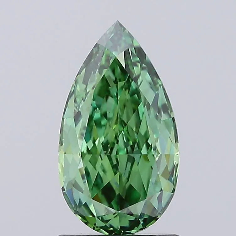 1.59ct Pear Lab Grown Diamond (Colour Fancy Vivid Green, Clarity VVS2, IGI Certified)