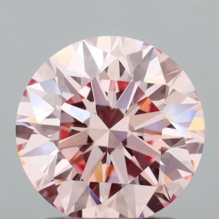 1.59ct Round Lab Grown Diamond (Colour Fancy Intense Pink, Clarity VVS2, Cut ID, IGI Certified)