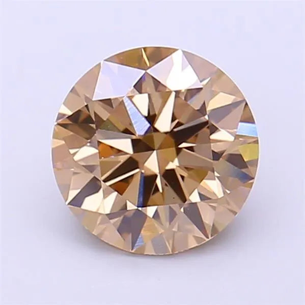 1.59ct Round Lab Grown Diamond (Colour Fancy Light Brown, Clarity VVS2, Cut ID, IGI Certified)