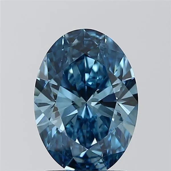 1.60ct Oval Lab Grown Diamond (Colour Fancy Vivid Blue, Clarity VS1, IGI Certified)