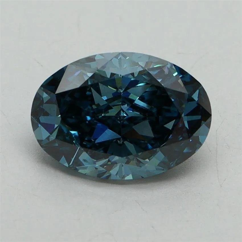 1.60ct Oval Lab Grown Diamond (Colour Fancy Vivid Blue, Clarity VS2, IGI Certified)