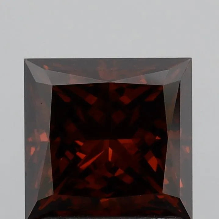 1.60ct Princess Lab Grown Diamond (Colour Fancy Vivid Brown Red, Clarity VVS1, IGI Certified)