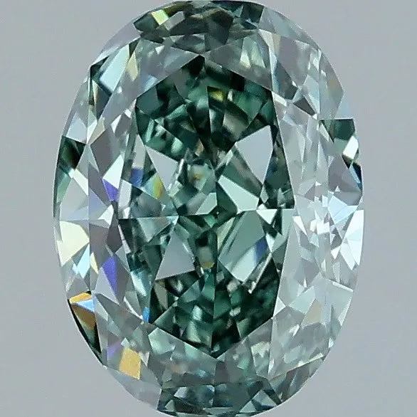 1.61ct Oval Lab Grown Diamond (Colour Fancy Vivid Green, Clarity VVS1, IGI Certified)