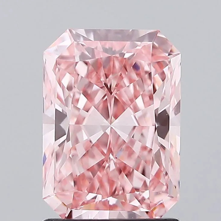 1.61ct Radiant Lab Grown Diamond (Colour Fancy Vivid Pink, Clarity VS1, IGI Certified)