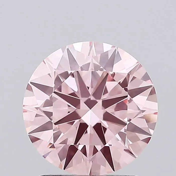 1.61ct Round Lab Grown Diamond (Colour Fancy Vivid Pink, Clarity VVS2, Cut ID, IGI Certified)