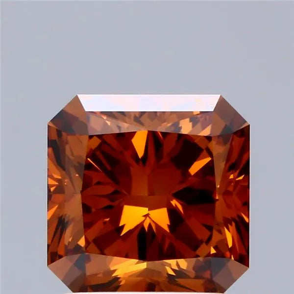 1.61ct Square radiant Lab Grown Diamond (Colour Fancy Vivid Orange, Clarity VVS2, IGI Certified)