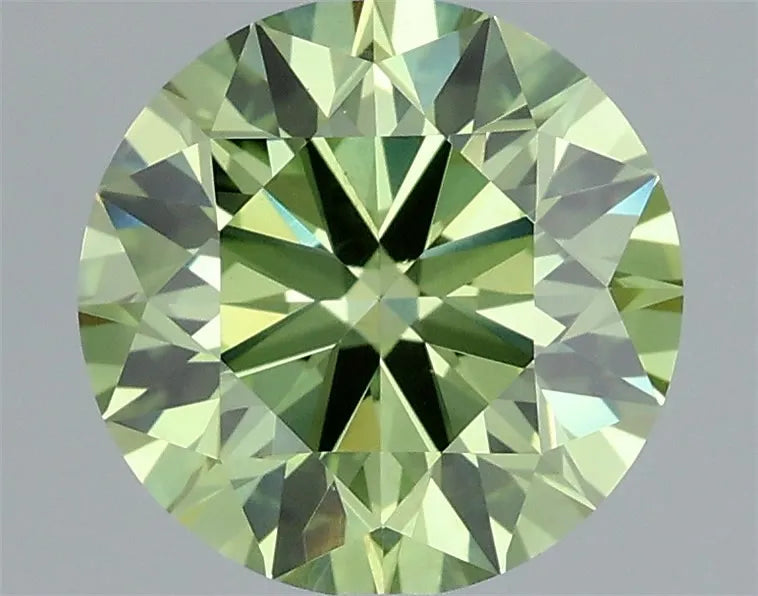 1.62ct Round Lab Grown Diamond (Colour Fancy Vivid Green, Clarity VVS2, Cut ID, IGI Certified)