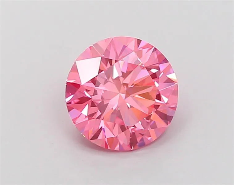 1.62ct Round Lab Grown Diamond (Colour Fancy Vivid Pink, Clarity VVS2, Cut ID, IGI Certified)