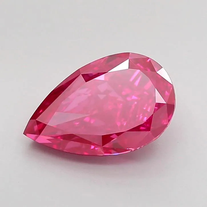 1.63ct Pear Lab Grown Diamond (Colour Fancy Vivid Pink, Clarity VVS2, IGI Certified)