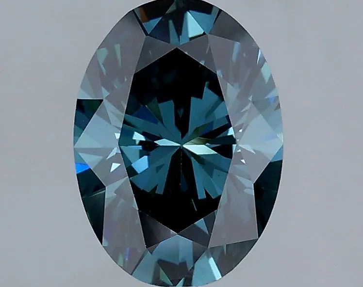 1.64ct Oval Lab Grown Diamond (Colour Fancy Deep Blueish Green, Clarity VS1, Cut VG, IGI Certified)