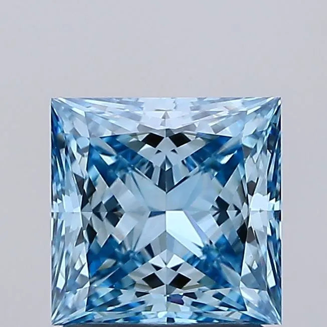 1.64ct Princess Lab Grown Diamond (Colour Fancy Vivid Blue, Clarity VS1, IGI Certified)