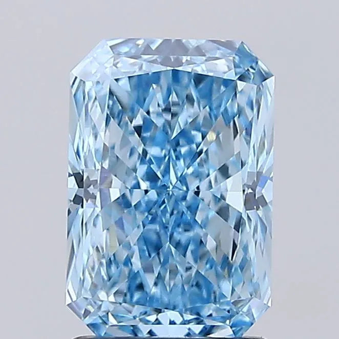 1.64ct Radiant Lab Grown Diamond (Colour Fancy Vivid Blue, Clarity VVS2, IGI Certified)