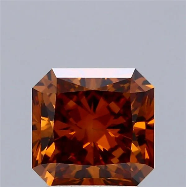 1.64ct Square radiant Lab Grown Diamond (Colour Fancy Orange, Clarity VS1, IGI Certified)