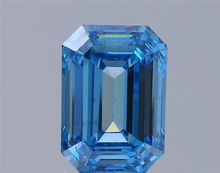 1.65ct Emerald Lab Grown Diamond (Colour Fancy Vivid Blue, Clarity VS2, IGI Certified)