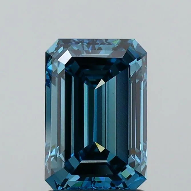 1.65ct Emerald Lab Grown Diamond (Colour Fancy Vivid Blue, Clarity VVS2, IGI Certified)