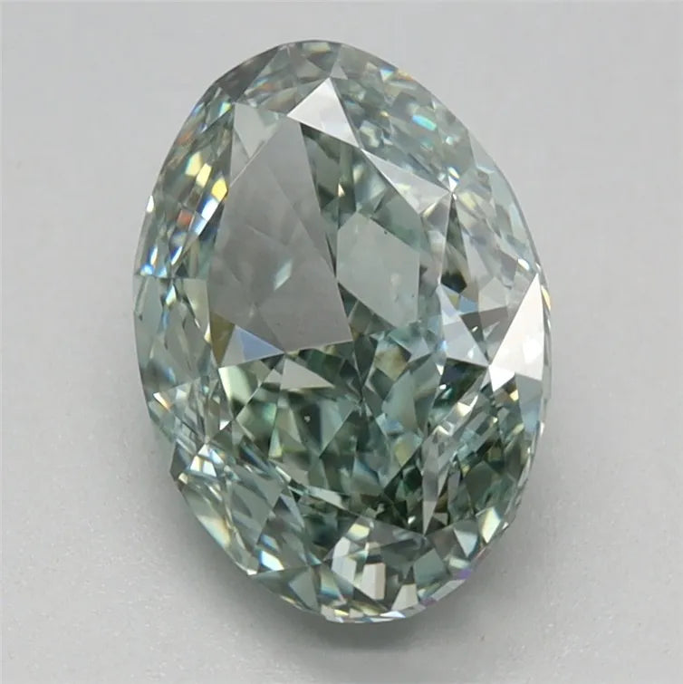 1.65ct Oval Lab Grown Diamond (Colour Fancy Vivid Green, Clarity VS1, IGI Certified)