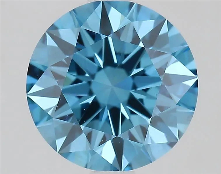 1.66ct Round Lab Grown Diamond (Colour Fancy Vivid Blue, Clarity VS1, Cut ID, IGI Certified)
