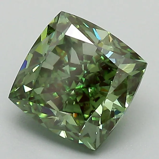 1.67ct Cushion modified Lab Grown Diamond (Colour Fancy Vivid Green, Clarity VVS2, IGI Certified)