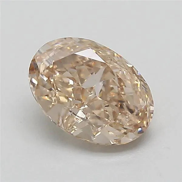 1.67ct Oval Lab Grown Diamond (Colour Fancy Light Brown, Clarity VVS2, IGI Certified)