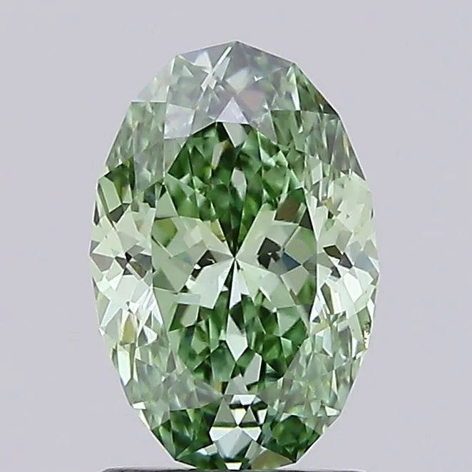 1.68ct Oval Lab Grown Diamond (Colour Fancy Vivid Green, Clarity VS1, IGI Certified)