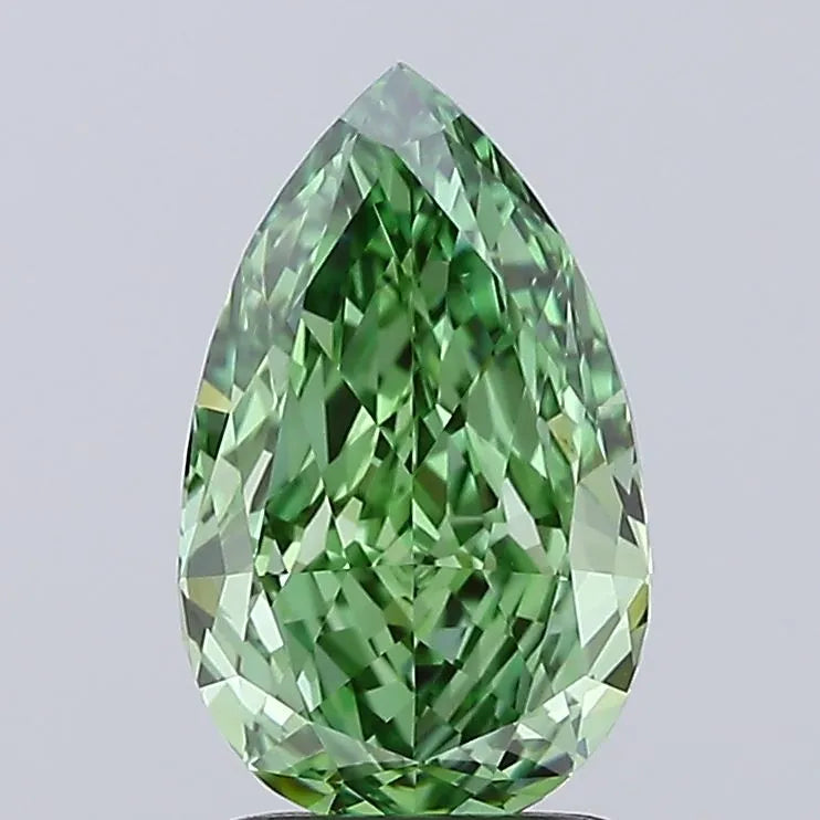 1.68ct Pear Lab Grown Diamond (Colour Fancy Vivid Green, Clarity VVS2, IGI Certified)